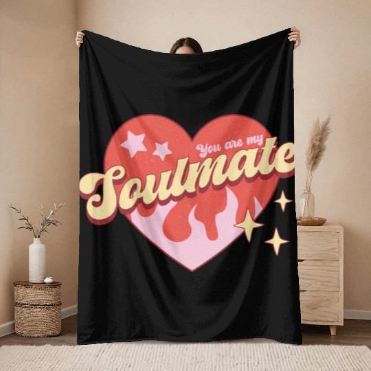 Soulmate heart valentine sublimation trending Throw Blankets
