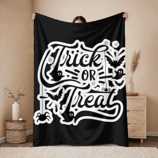Trick Or Treat Throw Blankets