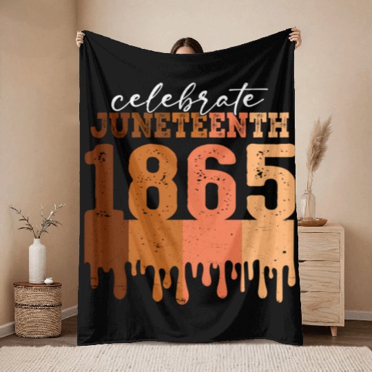 Celebrate Juneteenth 1865 Black Wo African America Throw Blankets