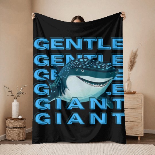 whale shark the Gentlle Giiant Throw Blankets