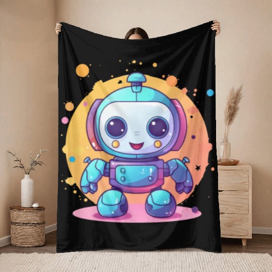 Robot Baby Robotic Future Engineer Technology Throw Blankets