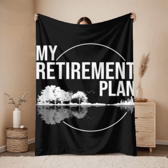 My Retirement Plan (Guitar) Music Funny Throw Blankets