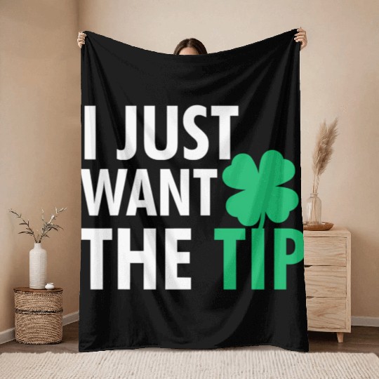 Bartender St Patric Day Just The Tip For Throw Blankets