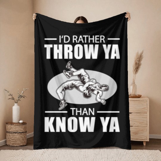 Wrestling Trick Wrestle Event Wrestling Wrestler Throw Blankets
