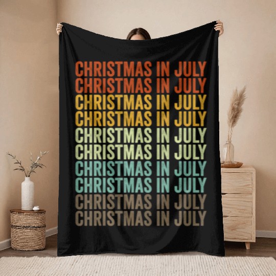 Christmas In July Throw Blankets
