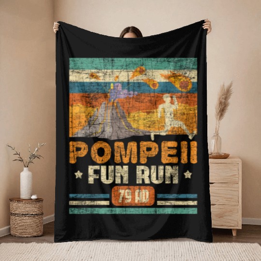 Pompeii Fun Run - Geography Volcanologist Throw Blankets