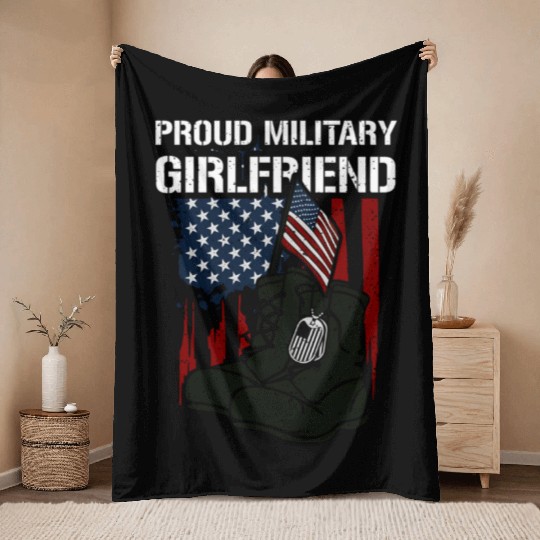 Friend Proud Military Friend Memorial Day Throw Blankets
