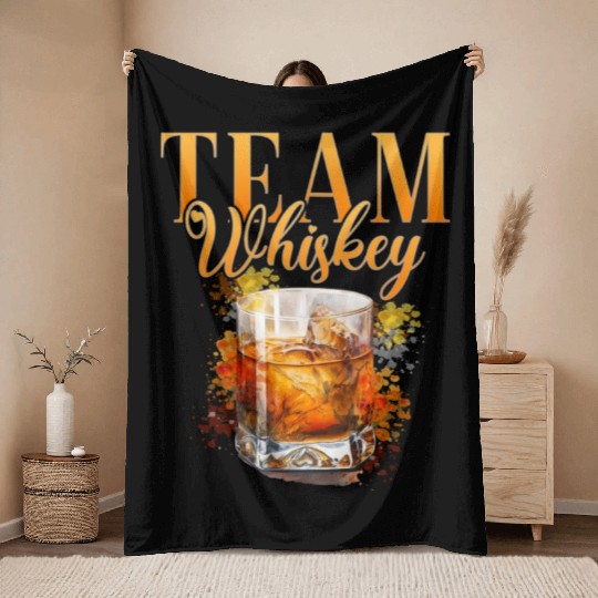 Team Whiskey Stag Party Women Bartender Throw Blankets