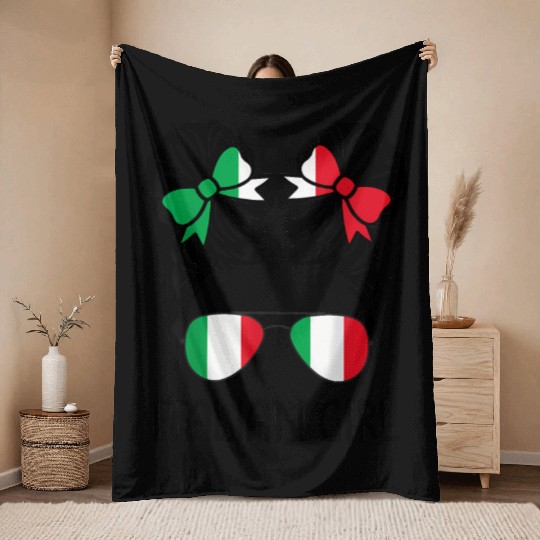 Italian Messy Hair Italy Pride Throw Blankets