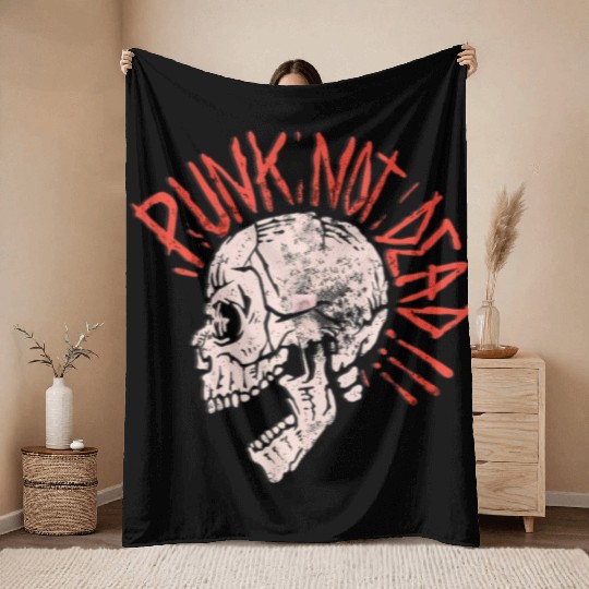 Punks Not Dead - Vintage Grunge - Punk Is Not Throw Blankets