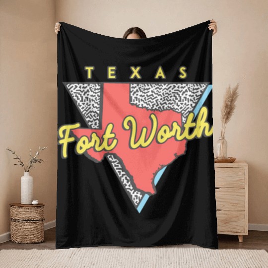 Fort Worth Texas Triangle Tx City Throw Blankets