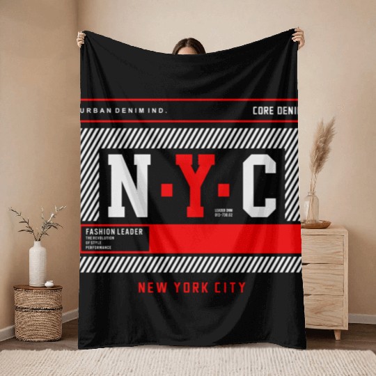 Nyc New York City Throw Blankets