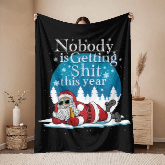 Santa 2020 Claus Ugly Bad Santa Throw Blankets