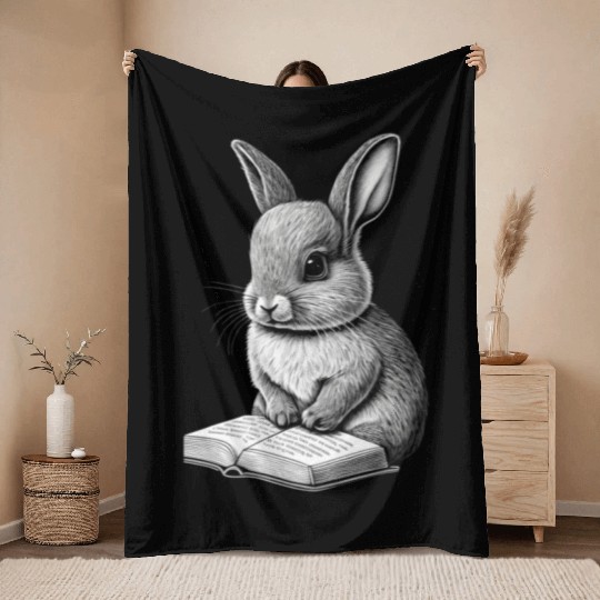 Bunny Easter Rabbit Wo Throw Blankets