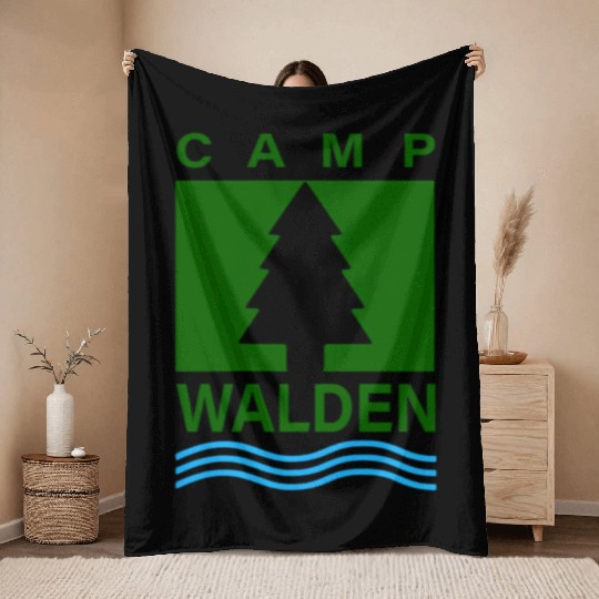 Camp Walden Pocket Summer Camp Throw Blankets