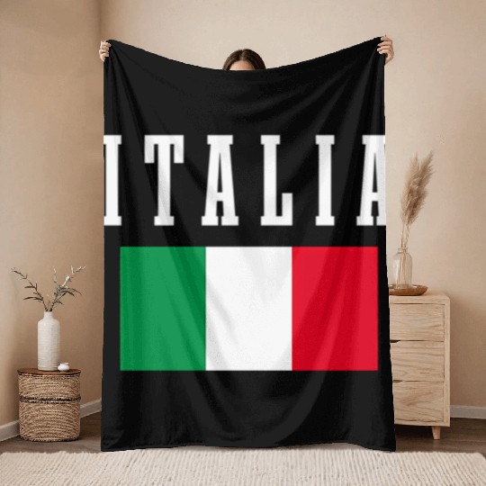Italia Italian Flag Italy Pride Throw Blankets
