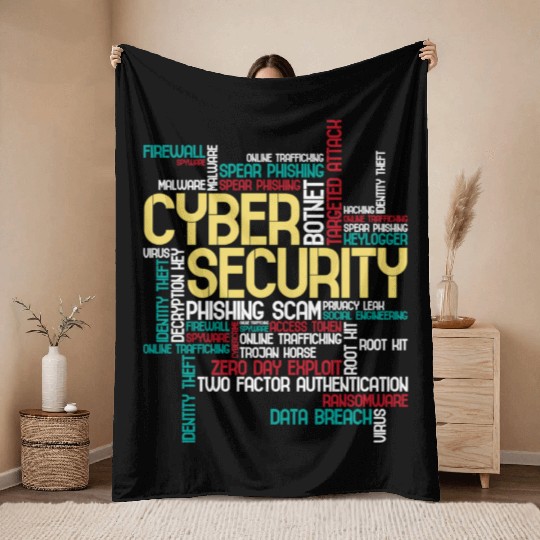 Cyber Security Hacker It Analyst Computer Programm Throw Blankets