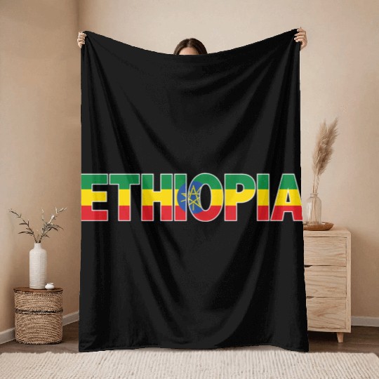 Ethiopia Flag For Patriotic And Proud Ethiopian Throw Blankets