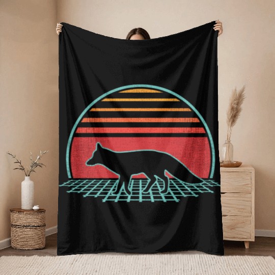 Fox 80S Style Animal Throw Blankets
