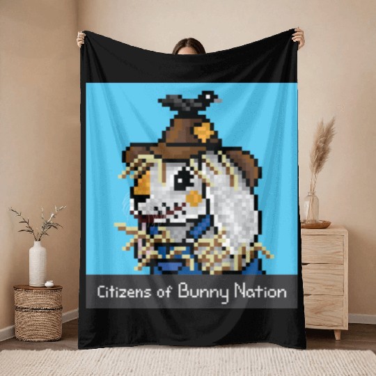 Citizens of Bunny Nation NFT #65 Artwork Throw Blankets