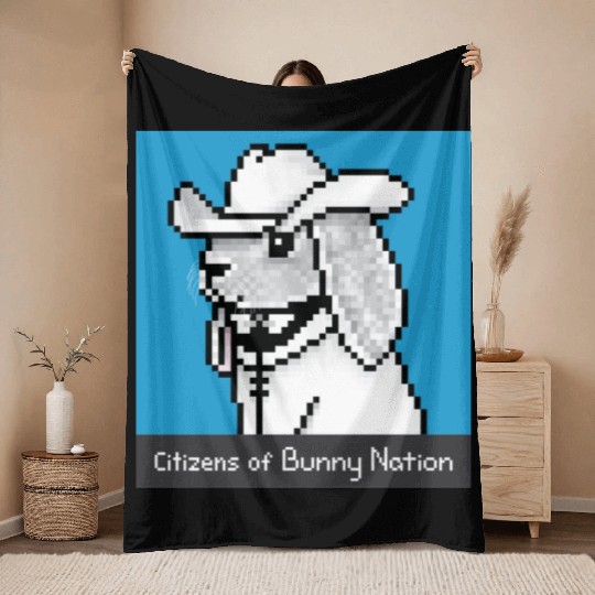 Citizens of Bunny Nation NFT #62 Artwork Throw Blankets