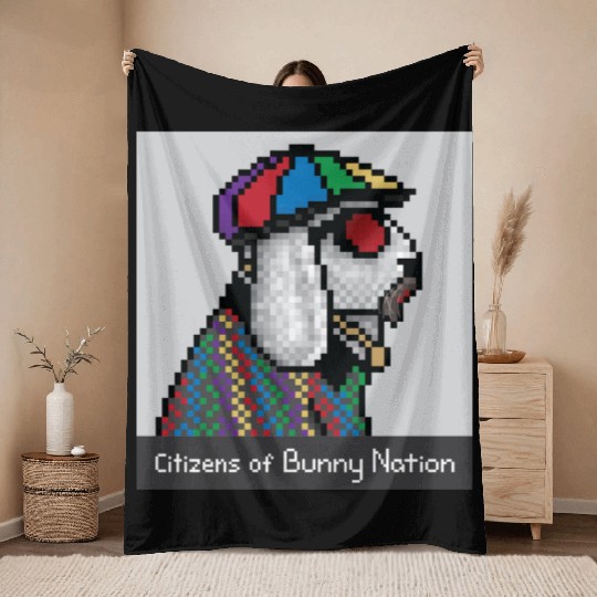 Citizens of Bunny Nation NFT #58 Artwork Throw Blankets