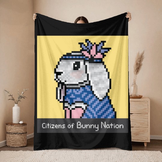 Citizens of Bunny Nation NFT #64 Artwork Throw Blankets