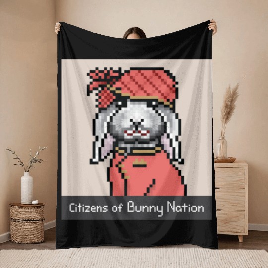 Citizens of Bunny Nation NFT #48 Artwork Throw Blankets