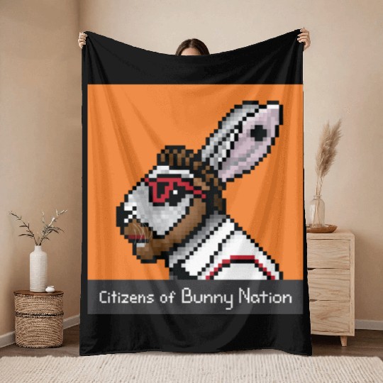Citizens of Bunny Nation NFT #50 Artwork Throw Blankets