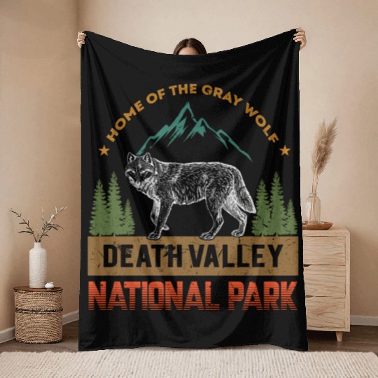 Death Valley National Park Wolf Throw Blankets