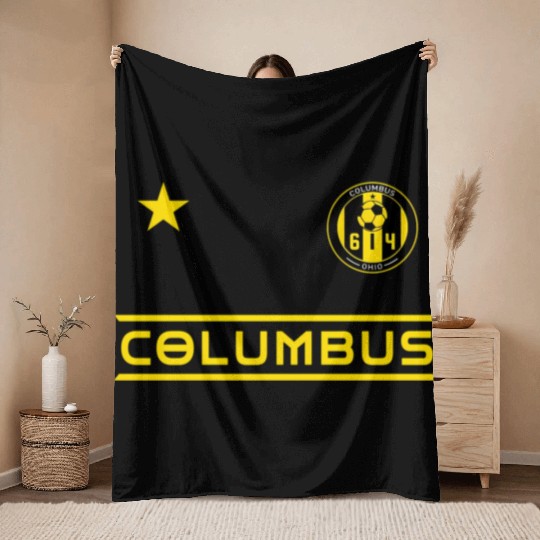 Columbus Ohio 614 Starer Throw Blankets