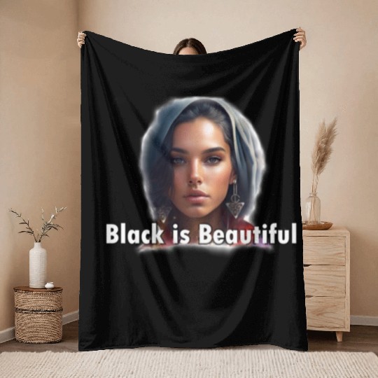 Black is Beautiful Throw Blankets
