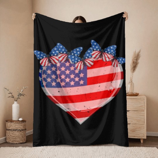 Patriotism Merica Pride US Patriots USA Fan Throw Blankets