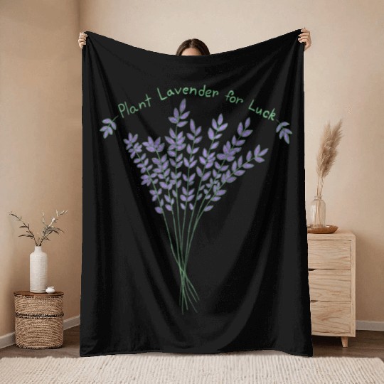 Plant Lavender For Luck Throw Blankets