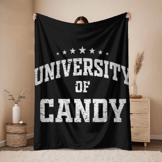 University Of Candy Throw Blankets