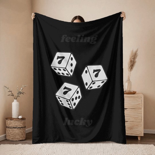 Lucky Dice 777 Angel Number Throw Blankets