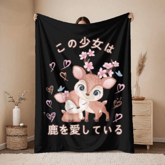 Deer Love Mom Deer And Baby Youth Throw Blankets