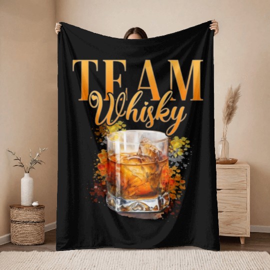 Team Whisky Stag Party Women Bartender Throw Blankets