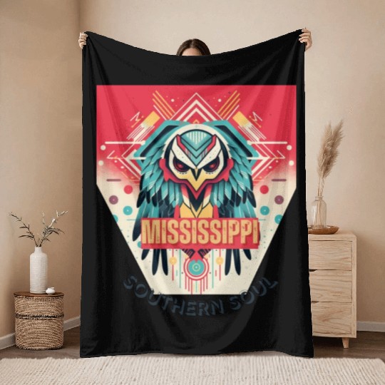 Mississippi vibes Throw Blankets
