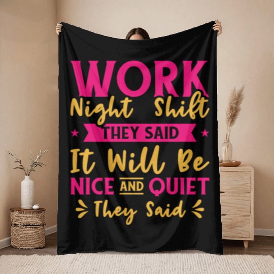 Night Shift Worker Graveyard Duty Throw Blankets