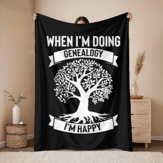 Humorous I'm Genealogy Origins Families Tree Throw Blankets