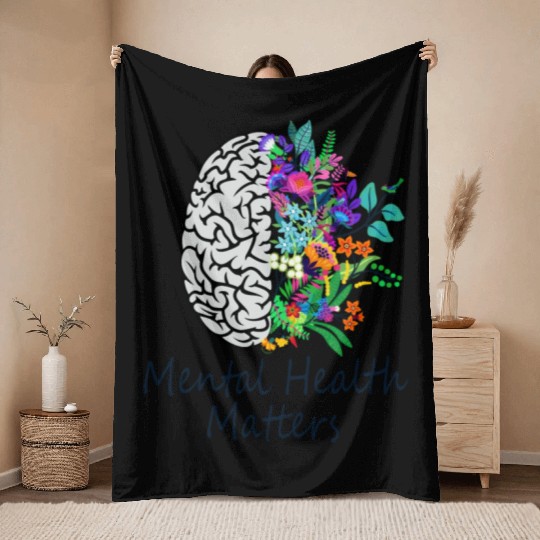 Mental Health Matters Brain Illness Mental Health Throw Blankets