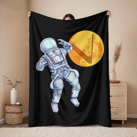 Vechain Coin-Crypto Astronaut Throw Blankets
