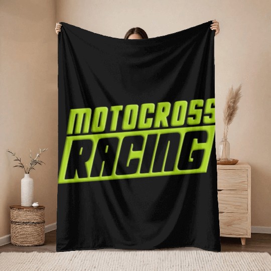 Motocross Racing Motorrad Motorcycle Throw Blankets