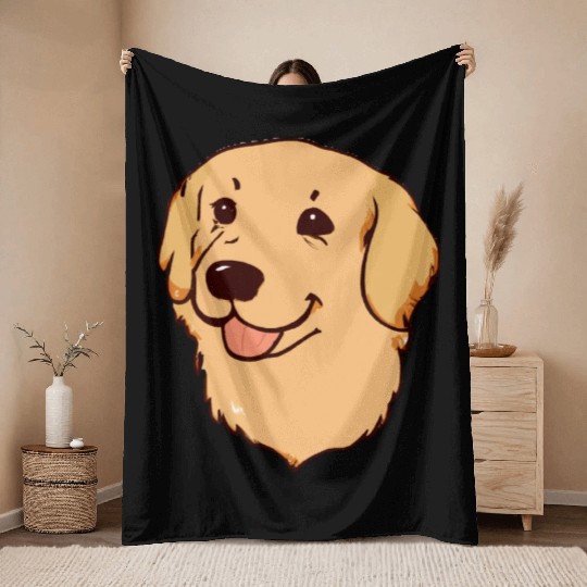 Sweet Golden Retriever Dog Lover Puppy Throw Blankets