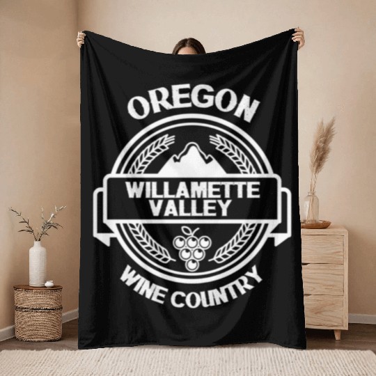 Oregon Wine Cory Willamette Valley Travel Throw Blankets