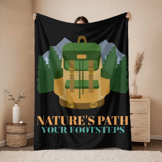 Nature's Path Your Footsteps Hiking Throw Blankets