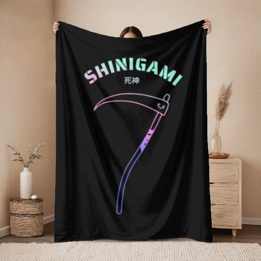 Shinigami scythe - god of death Throw Blankets