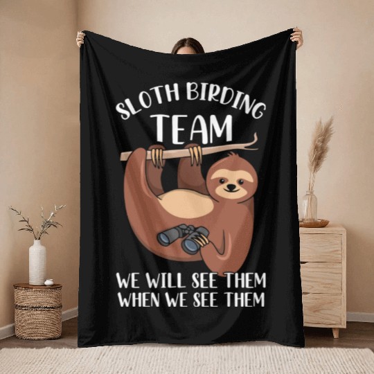 Bird Watching Design For A Hobbyist Bird Watcher Throw Blankets