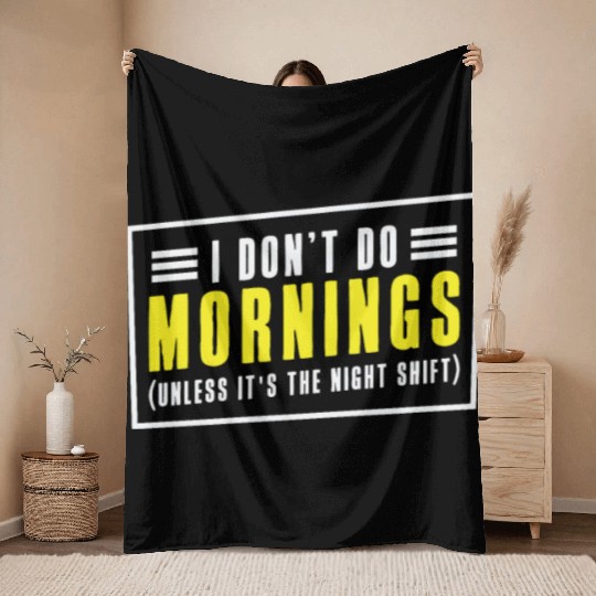 Night Shift Worker Graveyard Duty Throw Blankets